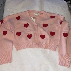 Jessica Simpson Valentine’s Day heart cardigan ♥️♥️💘💘